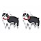 Rack Plating Alloy Enamel Pendants, Lead Free & Nickel Free & Cadmium Free, Platinum, Boston Terrier Dog, Black, 26x22.5x2mm, Hole: 2mm
