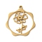 304 Stainless Steel Pendants, Flower, Golden, 23.5x21.5x1mm, Hole: 1.5mm