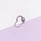 925 Sterling Silver Micro Pave Clear Cubic Zirconia Locking Carabiner Clasps, Keychain Clasps, Quick Links, Heart, Platinum, 22x15.5mm