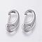Tarnish Resistant 304 Stainless Steel Push Gate Snap Keychain Clasp Findings, Stainless Steel Color, 16x8x3mm