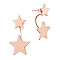 Brass Stud Earrings, Star, Rose Gold, 21.7mm