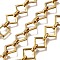 Ion Plating(IP) 304 Stainless Steel Rectangle Link Chains, Unwelded, Real 18K Gold Plated, 13.5x13.5x1.5mm