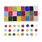 12/0 Round Glass Seed Beads, Transparent & Silver Lined & Transparent Colours Lustered & Transparent Colours Rainbow & Frosted Colors & Opaque Colours & Ceylon & Baking Paint & Opaque Colors Lustered, Mixed Color, 12/0, 2mm, Hole: 1mm, 24 Colors, 23g/color, 552g/box