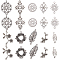 80Pcs 10 Styles Flower Theme Tibetan Style Alloy Connector Charms, Mixed Shapes, Antique Silver, 15~34x10.5~30x1.5~3.5mm, Hole: 1.2~2mm, 8pcs/style