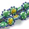 Handmade Lampwork Beads, Flower, Duck, Bumpy, Green, 21x19x10mm, Hole: 2mm