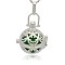 Silver Color Plated Brass Hollow Round Cage Pendants, with No Hole Spray Painted Brass Round Ball Beads, Green, 35x25x21mm, Hole: 3x8mm