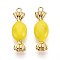 304 Stainless Steel Pendants, with Enamel, Candy Charm, Real 14K Gold Plated, Yellow, 25x8x5.5~6mm, Hole: 1.6~1.8mm