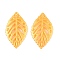 Transparent Acrylic Pendants, Leaf, Orange, 34.5x20.5x3mm, Hole: 1.4mm
