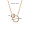 Stainless Steel Crystal Rhinestone Double Circle Pendant Necklaces, Golden, 17.72 inch(45cm)