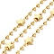 Brass Star Link Chains, with Round Bead, with Spool, Cadmium Free & Lead Free, Real 18K Gold Plated, Star: 7x7x3mm, Beads: 3x4mm