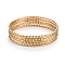 Fashion 304 Stainless Steel Buddhist Bangle Sets, Golden, 2-1/2 inch(6.5cm), 7pcs/set