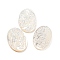 Religion Natural Sea Shell Cabochons, Oval with Engraved Virgin Mary, White, 19x14x3mm