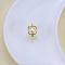 Natural Freshwater Pearl Cuff Rings, Golden, Square, Inner Diameter: 15~19mm