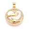 Brass Micro Pave Clear Cubic Zirconia Pendants, Cadmium Free & Lead Free, with Shell, Heart & Hand, Real 18K Gold Plated, 23x20.5x3.5mm, Hole: 5x3.5mm