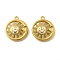 304 Stainless Steel Pendants, with Enamel, Sun Charm, Ion Plating(IP), Real 18K Gold Plated, 21x18x4.5mm, Hole: 1.4mm