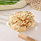 Flower Alloy Finger Rings, Golden, Inner Diameter: 18mm