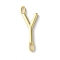Rack Plating Brass Connector Charms, for Personalized Name Necklace Making, Cadmium Free & Lead Free, Long-Lasting Plated, Real 18K Gold Plated, Letter Y, 22.5x8.5x1.5mm, Hole: 3x0.8mm