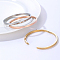 3Pcs 3 Colors 201 Stainless Steel Hinged Bangles, Roman Number Bangle, 1pc/color, Mixed Color