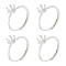 4Pcs Brass Adjustable Ring Settings, Solitaire Ring Setting, Prong Ring Settings for Gemstone, Platinum, US Size 7 1/4(17.5mm), Tray: 5mm