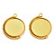 Zinc Alloy Pendant Cabochon Settings, Swivel Pendant Bezel Settings, Flat Round, Golden, Tray: 25mm, 36x29.5x3.5mm, Hole: 2.5mm