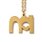 304 Stainless Steel Pendant Necklaces, Letter, Letter M, 15.75 inch(40cm), Pendant: 15.5x19x1.5mm