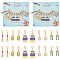 Tableware Theme Pendant Stitch Markers, Alloy Enamel Crochet Lobster Clasp Charms, Locking Stitch Marker with Wine Glass Charm Ring, Mixed Shapes, Mixed Color, 3.2~4cm, 5 style, 2pcs/style, 10pcs/set