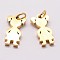 Ion Plating(IP) 316 Surgical Stainless Steel Pendants, Girl Silhouette Pendants, Real 18K Gold Plated, 16x9x2mm, Hole: 3mm