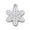 Winter Theme Alloy Enamel Pendants, Platinum, Snowflake, 24x19x1.5mm, Hole: 1.6mm