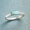 Retro Alloy and Turquoise Finger Rings, Ring & Rectangle, Silver, US Size 8(18.1mm)