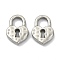 Non-Tarnish 304 Stainless Steel Pendants, Heart Pad Lock Charm, Stainless Steel Color, 17.3x12x3.3mm, Hole: 5x6mm