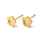 304 Stainless Steel Studs Earrings, with 201 Stainless Steel Findings, Flower, Golden, Tray: 4mm, 7.5x7.5mm, Pin: 12x0.8mm