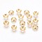 304 Stainless Steel Bead Caps, Multi-Petal, Flower, Real 18k Gold Plated, 7x2mm, Hole: 2mm