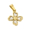 PVD Vacuum Plating 304 Stainless Steel Pendants, with Natural Shell, Clover Charm, Golden, 16.5x14x1.7mm, Hole: 6x3mm