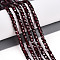 Natural Garnet Beads Strands, Faceted Table Cut Cube, 3x3x3mm, Hole: 0.6mm, about 125~129pcs/strand, 15.08~15.55''(38.3~39.5cm)