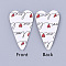PU Leather Big Pendants, Heart, For Valentine's Day Jewelry Making, White, 53x31x1.5mm, Hole: 1mm
