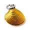 Brass Enamel Charms, Shell Charm, Long-Lasting Plated, Lead Free & Cadmium Free, with Jump Ring, Rack Plating, Platinum, Gold, 14.5x13.5x4mm, Hole: 3.5mm