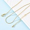 Brass Round Snake Chain Necklaces for Women, With 304 Stainless Steel Lobster Clasp, Rack Plating Lead Free & Cadmium Free, Long-Lasting Plated, Real 18K Gold Plated, 18.07x0.04 inch(45.9x0.1cm)