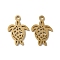 Ion Plating(IP) 304 Stainless Steel Pendants, Laser Cut, Tortoise Charms, Golden, 16.5x10.5x1mm, Hole: 1.6mm