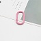 Alloy Spring Rings Clasps, Pink, 50x25mm