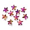 Electroplate Glass Charms, Starfish, Faceted, Back Plated, Fuchsia, 14x15x7mm, Hole: 1.4mm