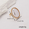 Zinc Alloy Pearl Geometric Statement Finger Rings for Women, Oval, Golden, 28x21mm, Inner Diameter: Adjustable