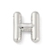 Rack Plating Brass Pendants, Long-Lasting Plated, Lead Free & Cadmium Free, Platinum, Letter H, 17x14x4mm, Hole: 1.8mm