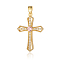 3Pcs Brass Micro Pave Cubic Zirconia Pendants, Cadmium Free & Nickel Free & Lead Free, Cross Charms, Real 18K Gold Plated, 32x22x6.9mm