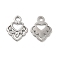 Non-Tarnish 304 Stainless Steel Pendants, Heart Charm, Stainless Steel Color, 16.5x13.5x1.5mm, Hole: 2.2mm