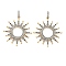 Sun Rack Plating Brass Micro Pave Clear Cubic Zirconia Pendants, Long-Lasting Plated, Lead Free & Cadmium Free, Real 18K Gold Plated, 37x35x2mm, Hole: 3x5mm