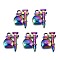 Alloy Pendants, Cadmium Free & Nickel Free & Lead Free, Medical Items, Rainbow Color, 17.5x13x3mm, Hole: 2mm