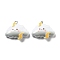 Weather Theme Opaque Resin Pendants, Cloud Charms with Lightning Bolt, White, 21x26x7mm, Hole: 2mm