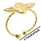304 Stainless Steel Owl Cuff Ring for Unisex, Minimalist Adjustable Non-fading Jewelry, Golden