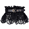 GORGECRAFT Elastic Black Lace Wide Waistband Hollow Out Embroidered Lace Wrap Around Waist Belts with Adjustable Decoration Buckle Leather Belt for Women Dresses Daily Wear Clothing Accessories