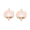 Alloy Enamel Pendants, Dog Fan Connector Charms, Cadmium Free & Lead Free, Rose Gold, PeachPuff, 27x21.5x1mm, Hole: 1.8mm